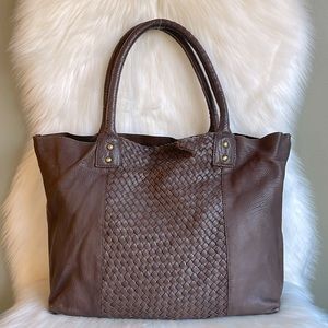 Mo & Co. Large Leather Shoulder Tote Bag Made In India